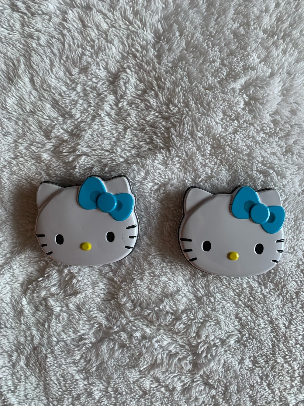 Sanrio Hello Kitty Face Organizer Case Pastel Blue Bow Travel Trinket Stash Hold